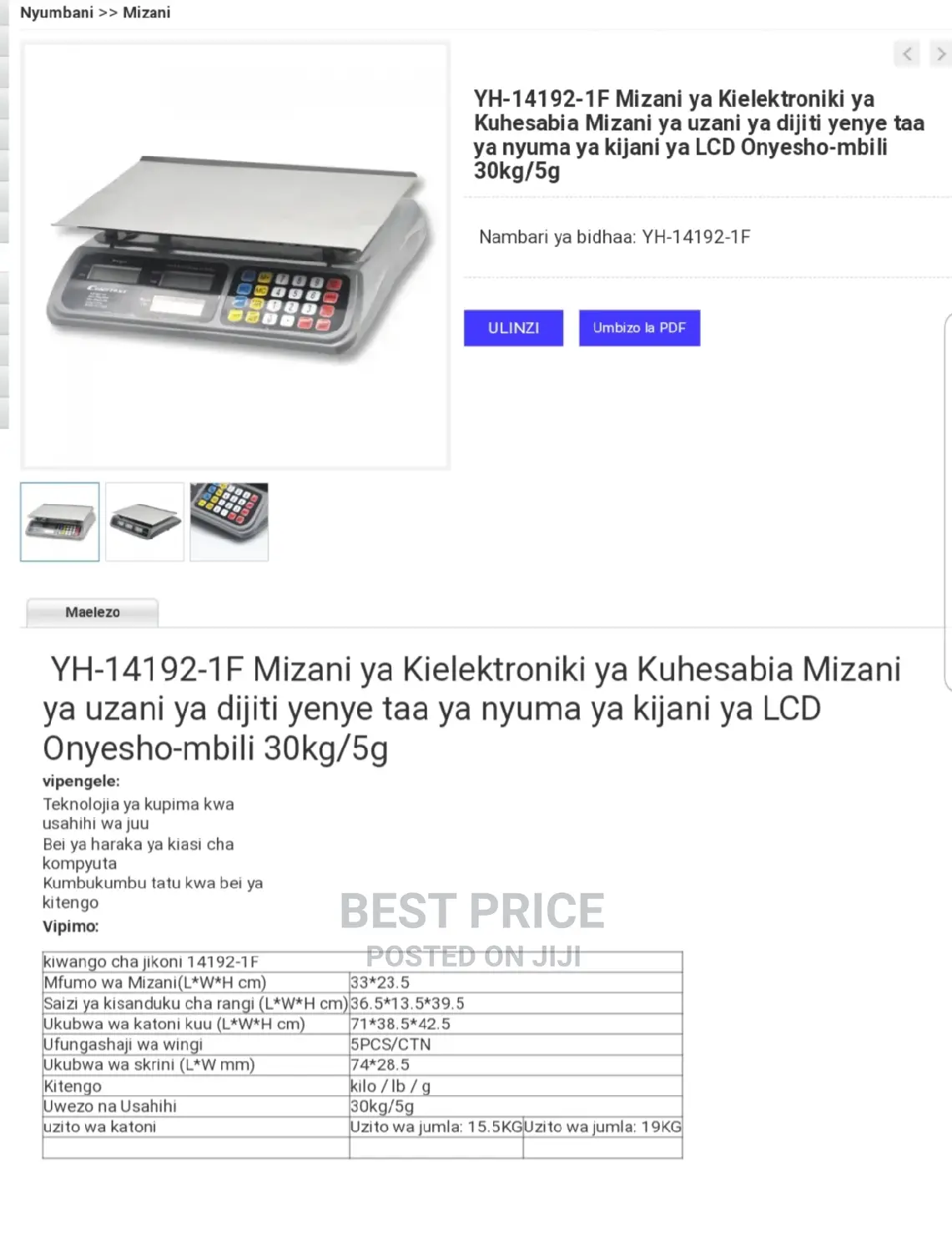 Electronic Counting Scale Digital Weighing Scale With LCD
