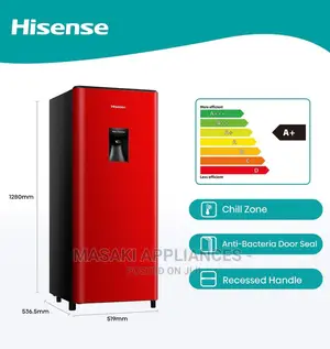 Hisense Red Fridge Freezer H235RRE 177 Liter Water Dispenser