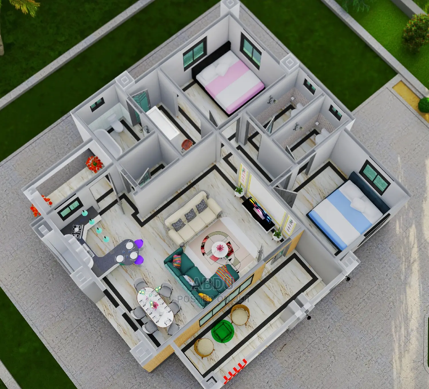 2 Bedrooms House Design
