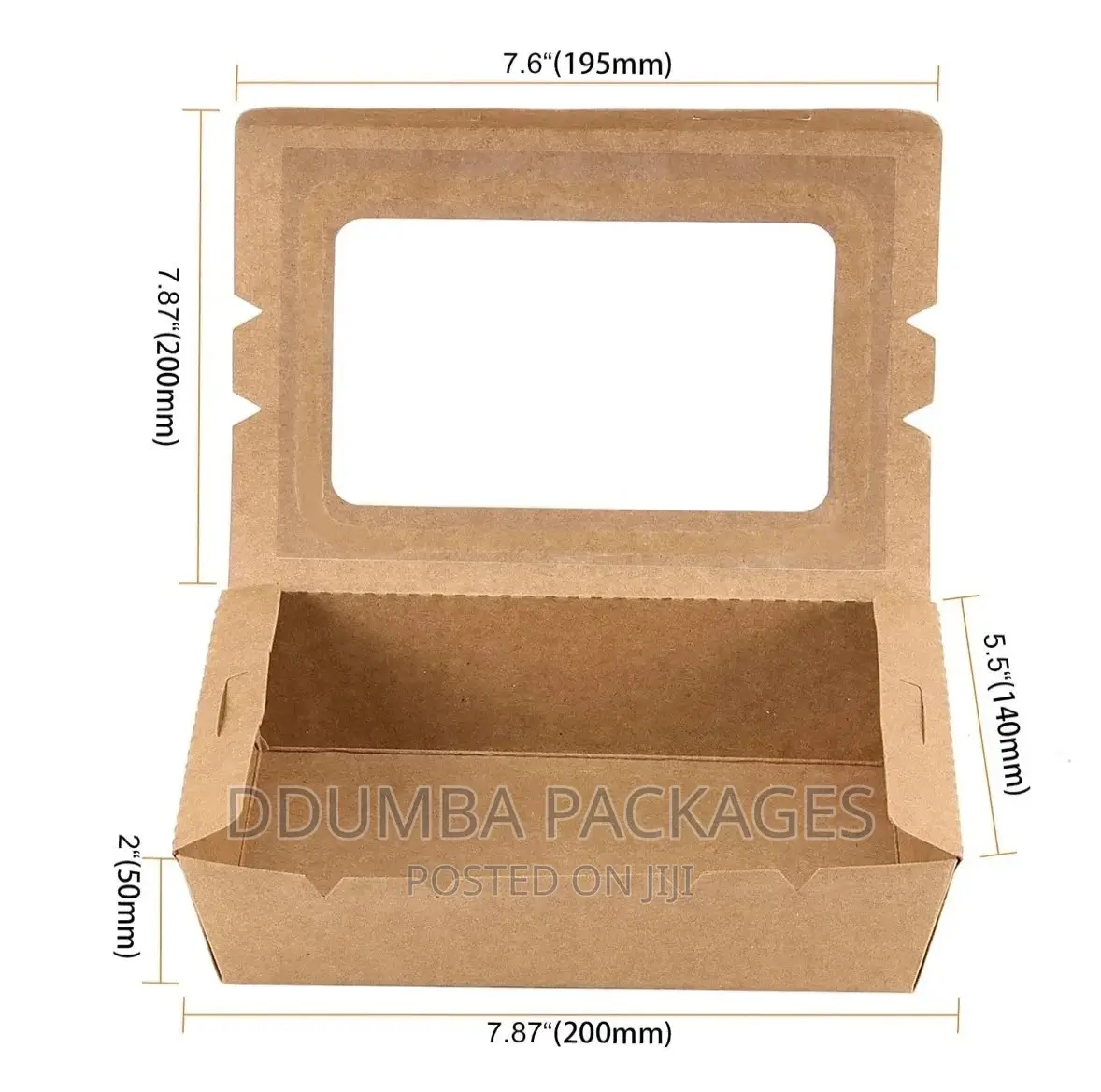 Kraft Brown Food Boxes(Disposable Kraft Papers) Per 50 PCS