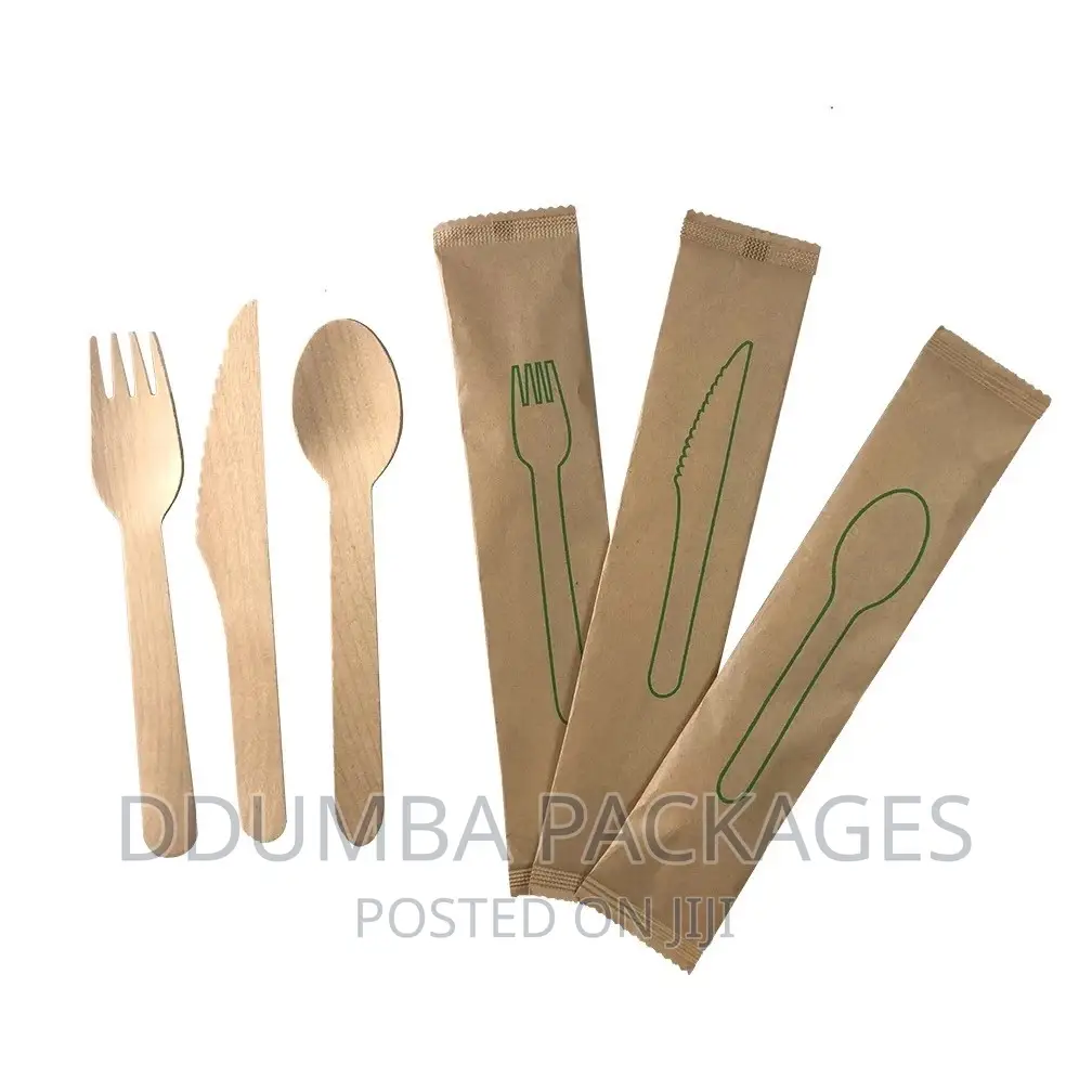 Wooden Camping Fork,Knife and Spoons Set of 50pcs