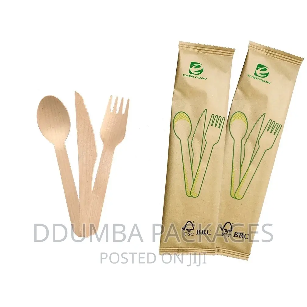 Wooden Camping Fork,Knife and Spoons Set of 50pcs