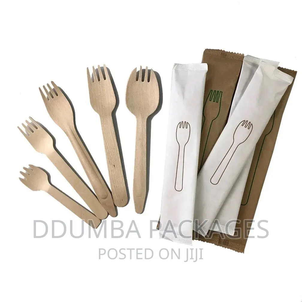 Wooden Camping Fork,Knife and Spoons Set of 50pcs