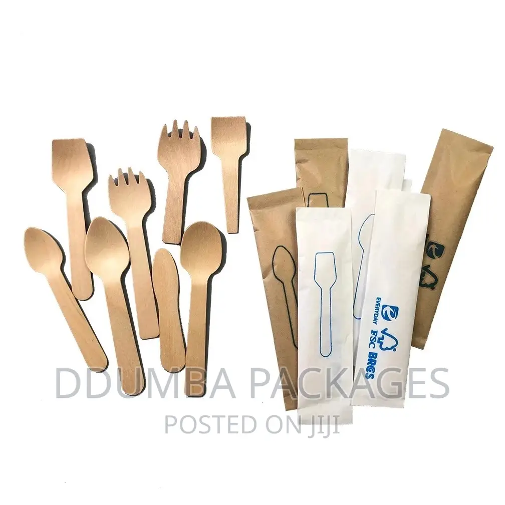 Wooden Camping Fork,Knife and Spoons Set of 50pcs