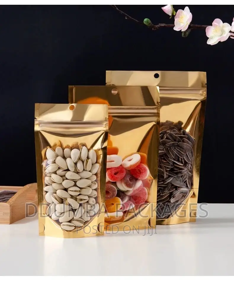 500gram Brown and White Zipper Bags Per 100 PCS