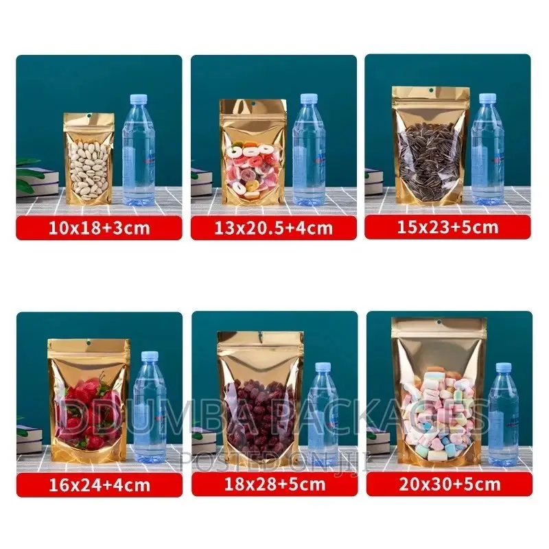 500gram Brown and White Zipper Bags Per 100 PCS