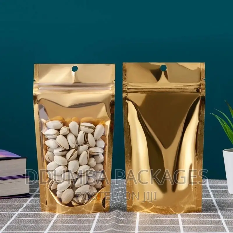 250 Grams Gold,Brown and White Zipper Bags