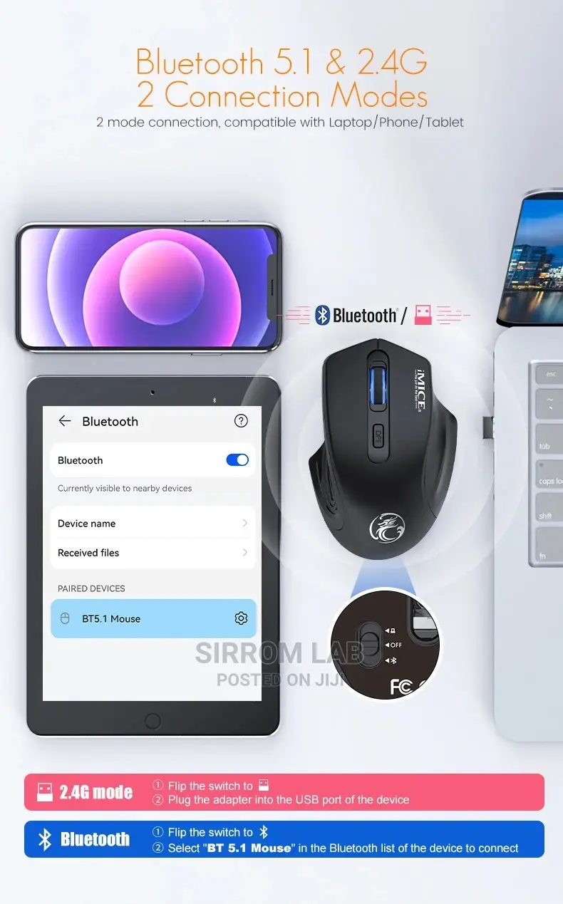 Wireless Bluetooth Rechargeable Silent Mouse