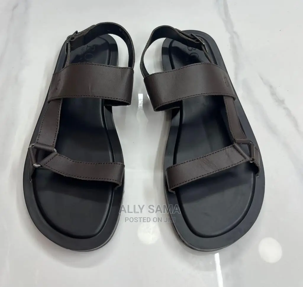 Open Shoes Leather Black