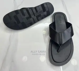 Open Shoes Leather Black