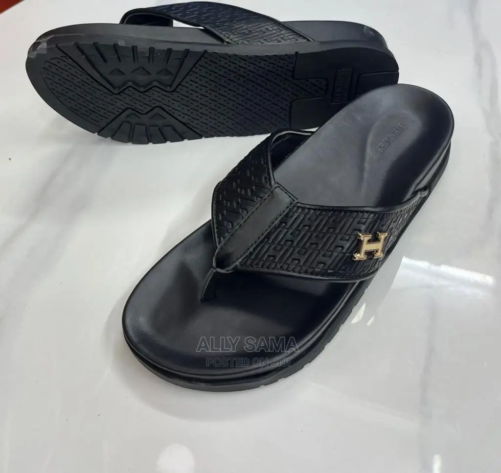 Open Shoes Leather Black