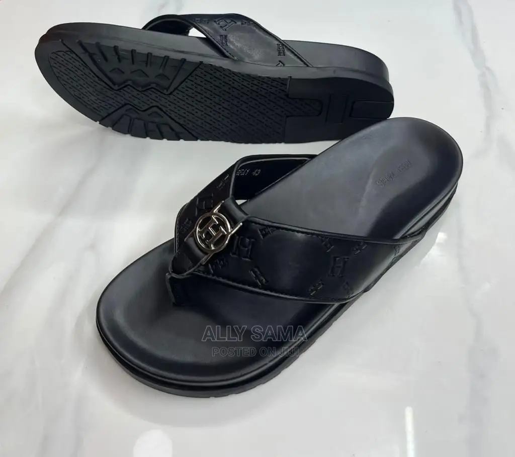 Open Shoes Leather Black