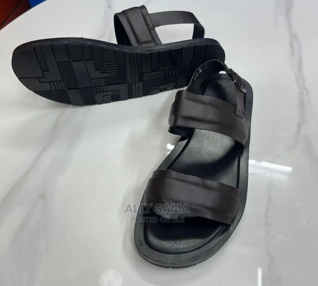 Open Shoes Leather Black
