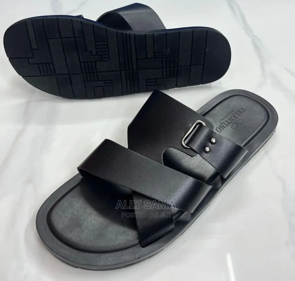 Open Shoes Leather Black