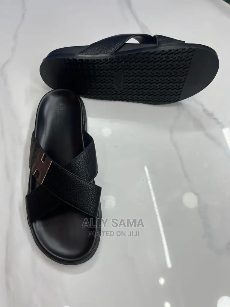 Open Shoes Leather Black