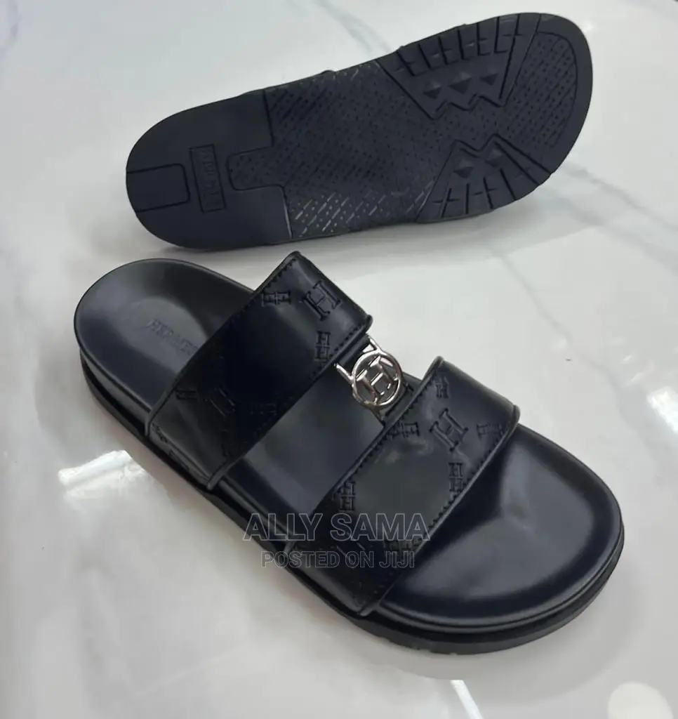 Open Shoes Leather Black