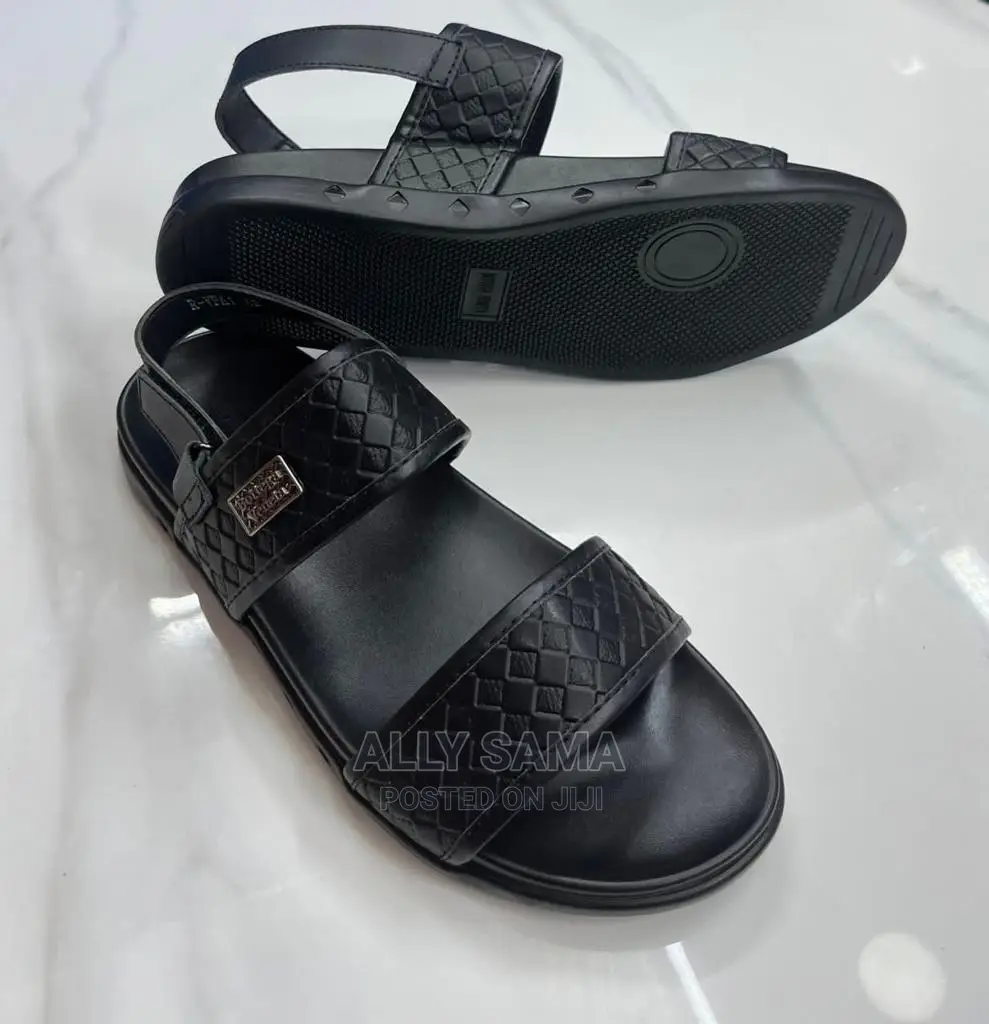 Open Shoes Leather Black