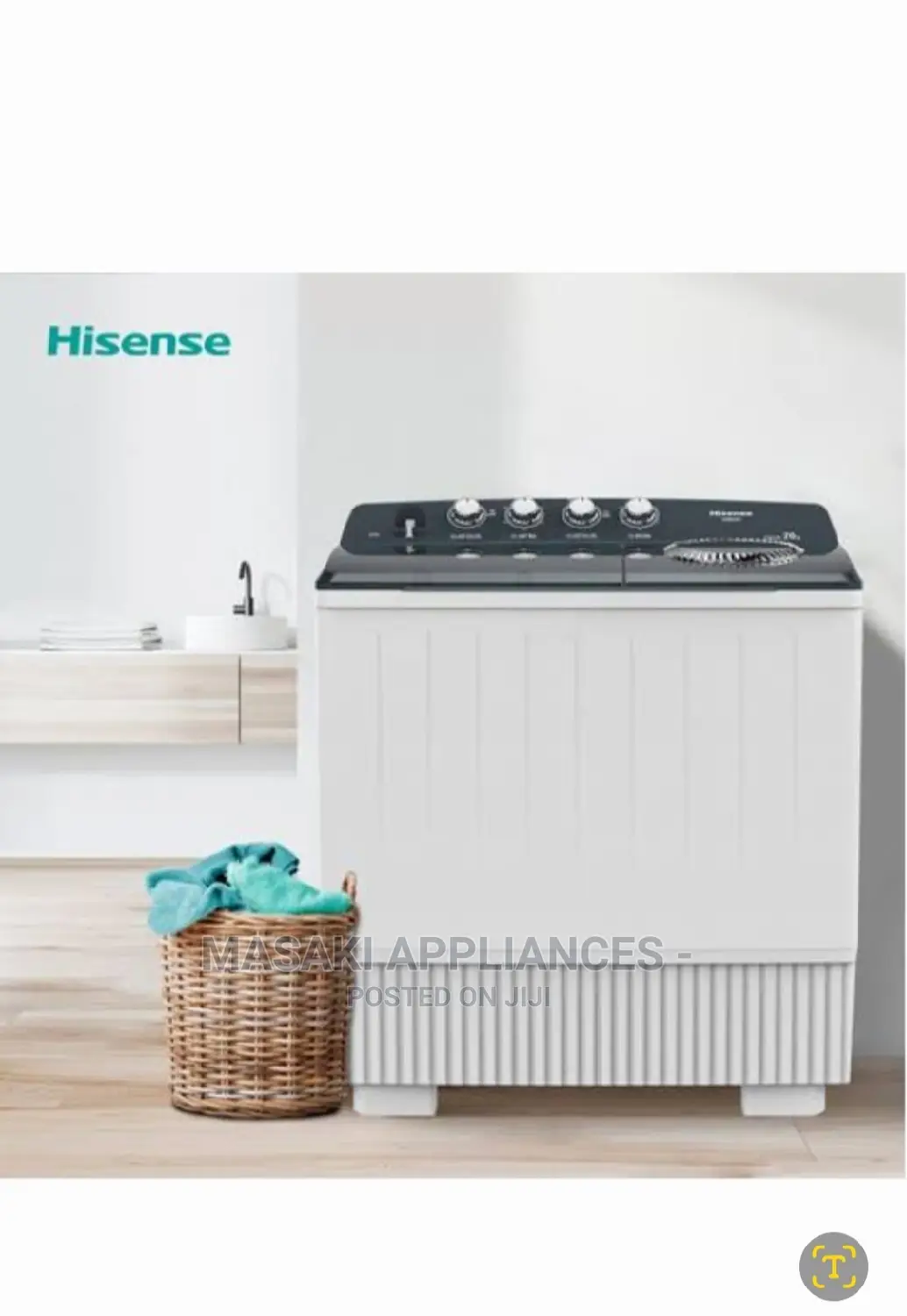 Hisense 12kg Twin Tub Semi Automatic Washing Machine WSBE121