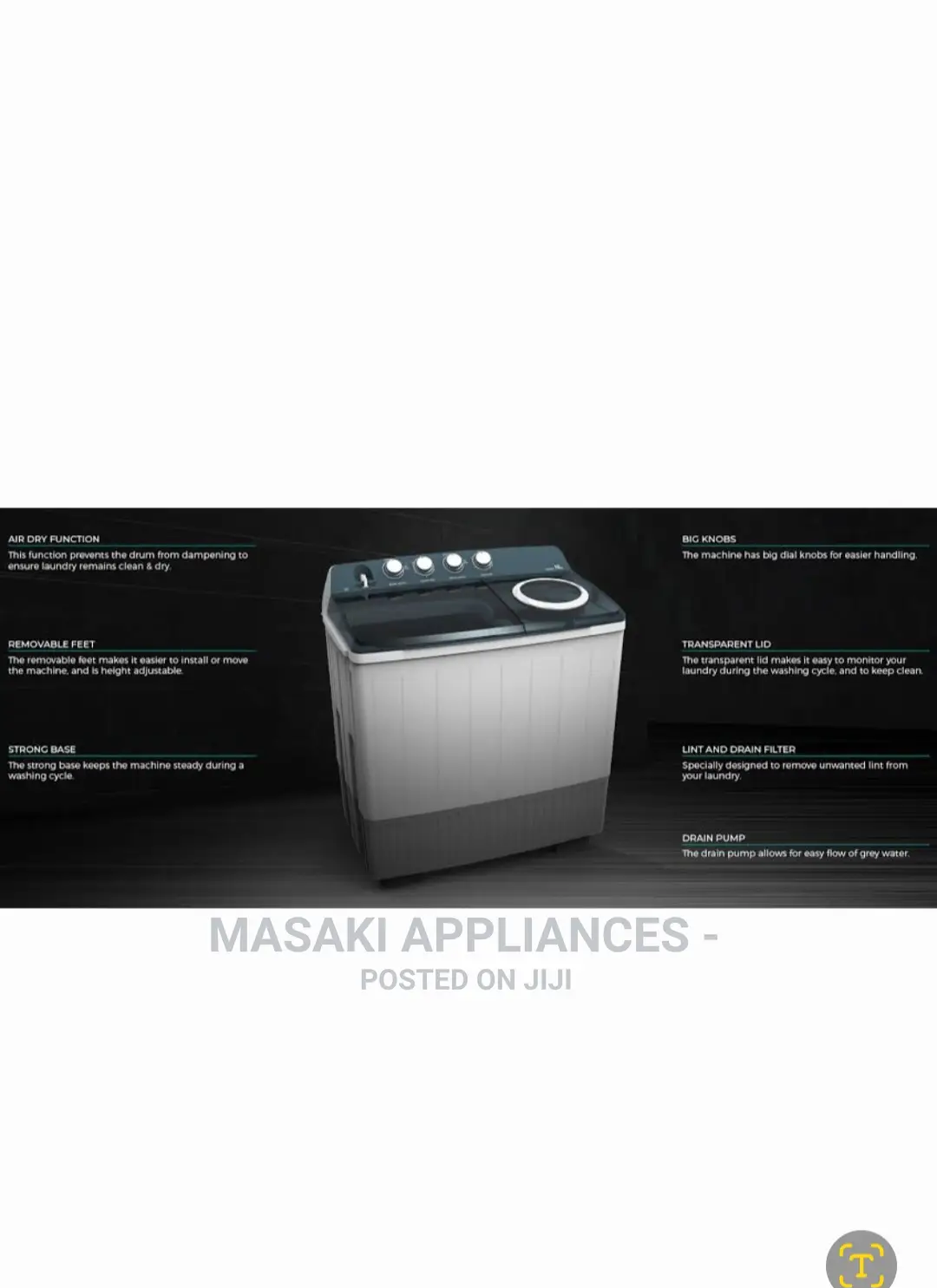 Hisense 16kg Twin Tub Washing Machine Semi Automatic WSDE163