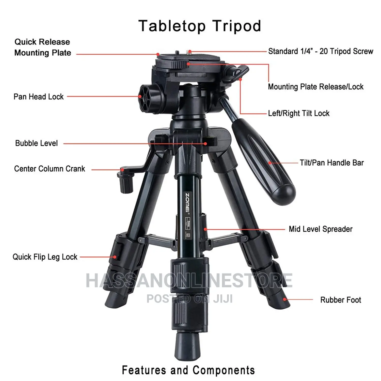 Jmary Kp-2203 Tripod Stand, Black