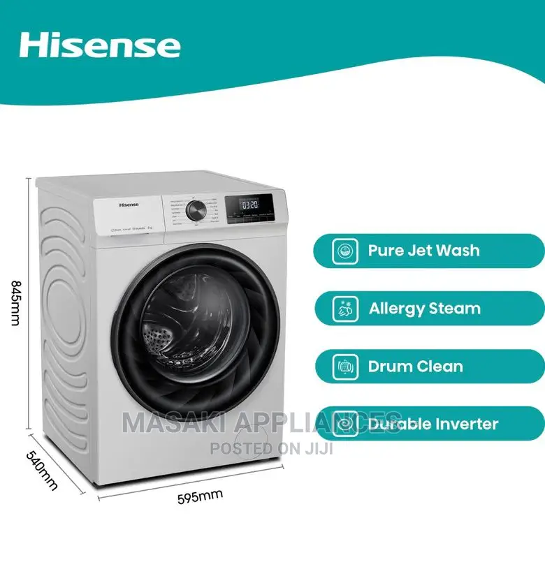 Hisense Steam 8kg Washing Machine WFQY8012 Purejet Allergy
