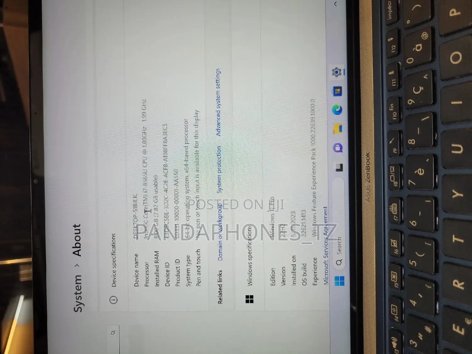 Laptop Asus Zenbook 14 UX434 8GB Intel Core I7 SSD 512GB