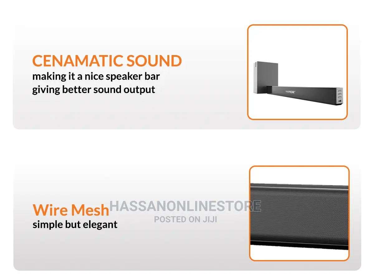 Faster Xb6000 2.1ch Wired Subwoofer Soundbar 60W