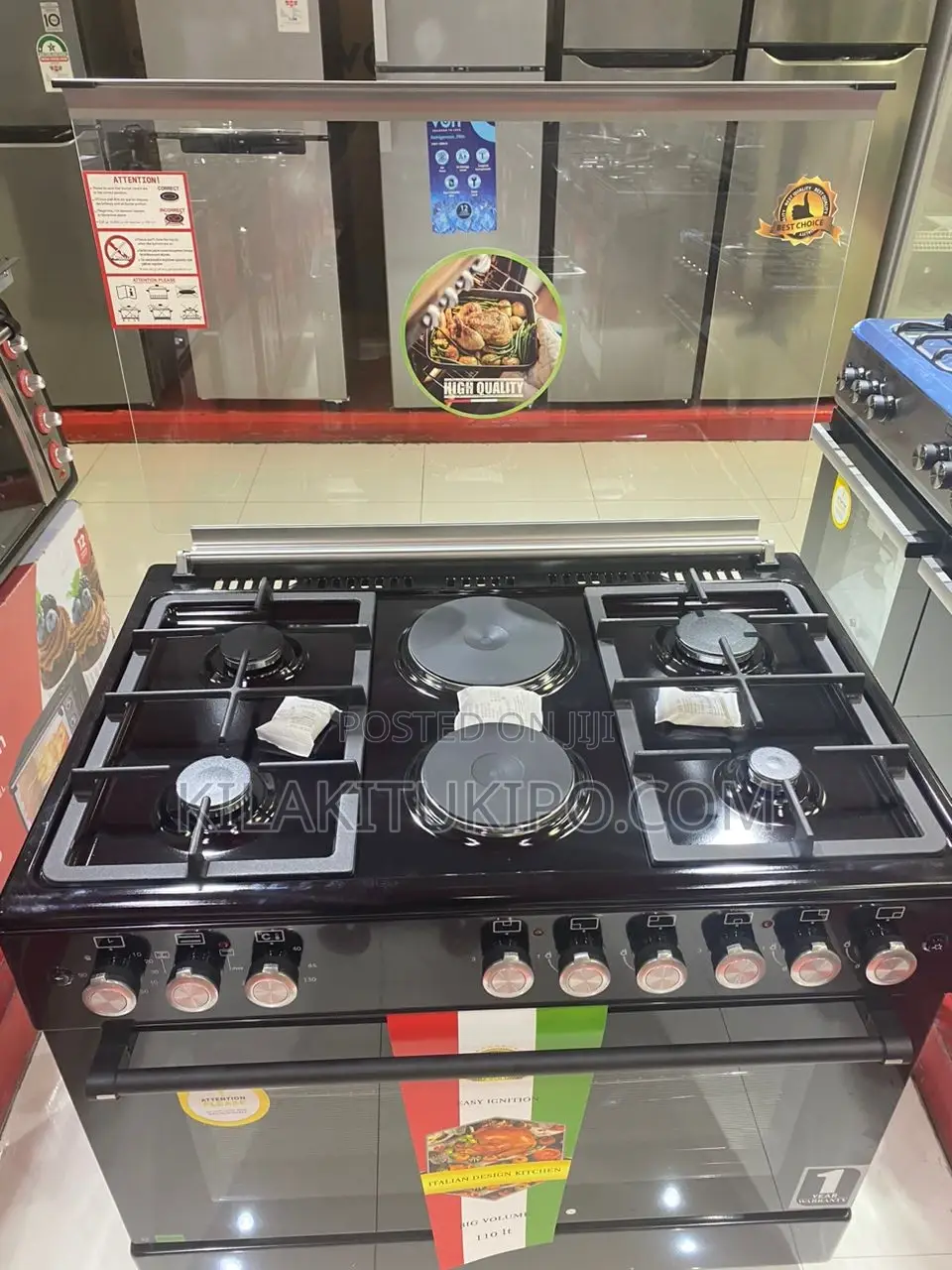VON 4 Gas 2 Electric Oven Electric
Black Color