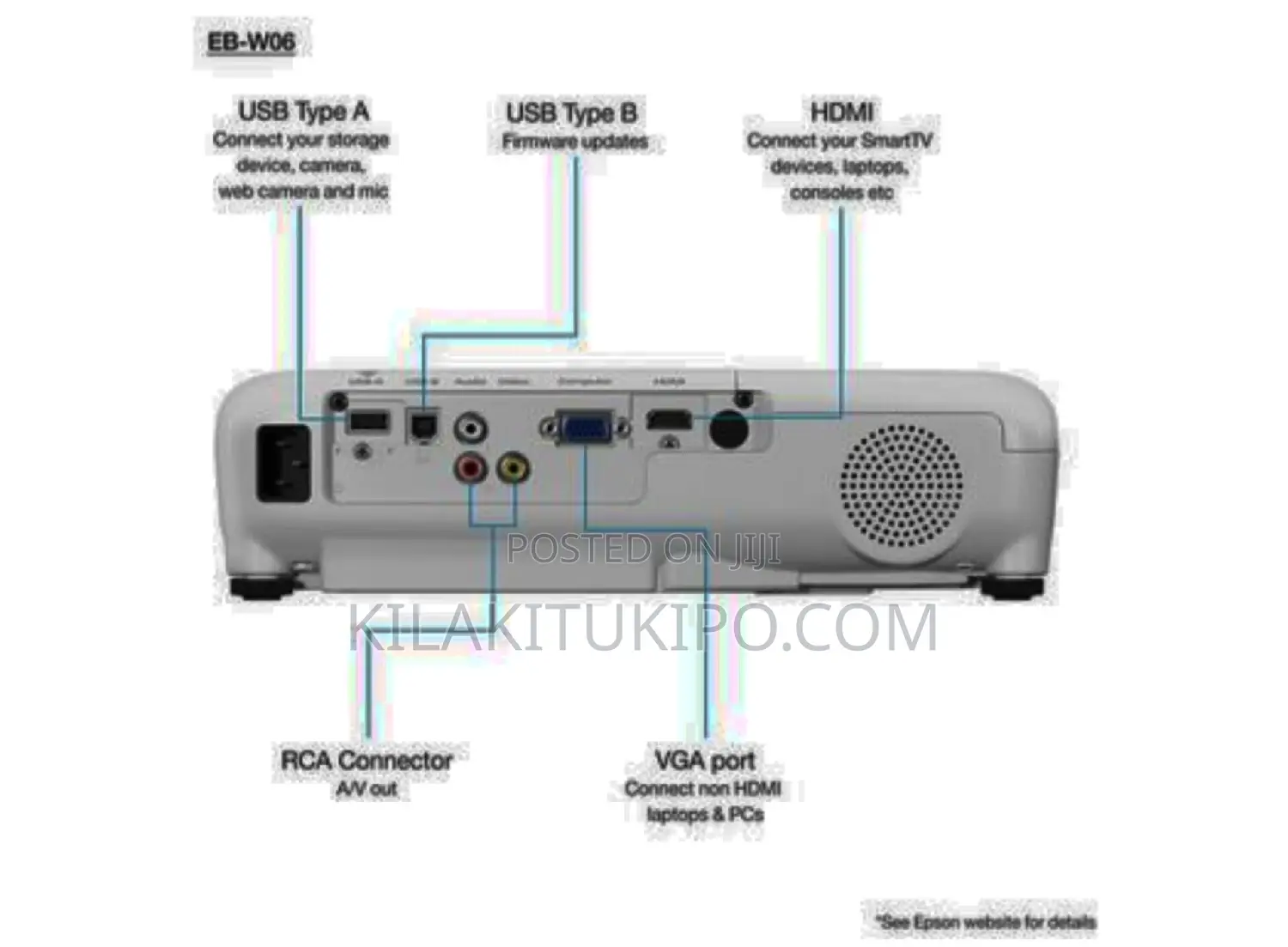 EPSON Projector W06 Wireless 3700lumens
