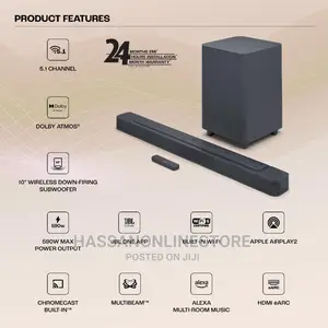 JBL Bar 500 590w 5.1-Channel Dolby Atmos Soundbar System