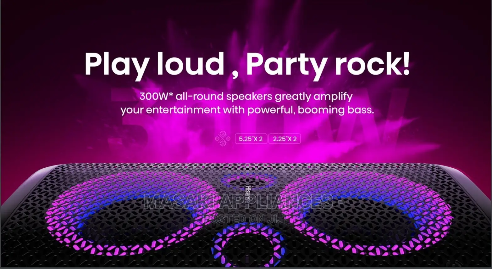 Hisense Party Speaker Portable Bluetooth Subwoofer 300W 2.0