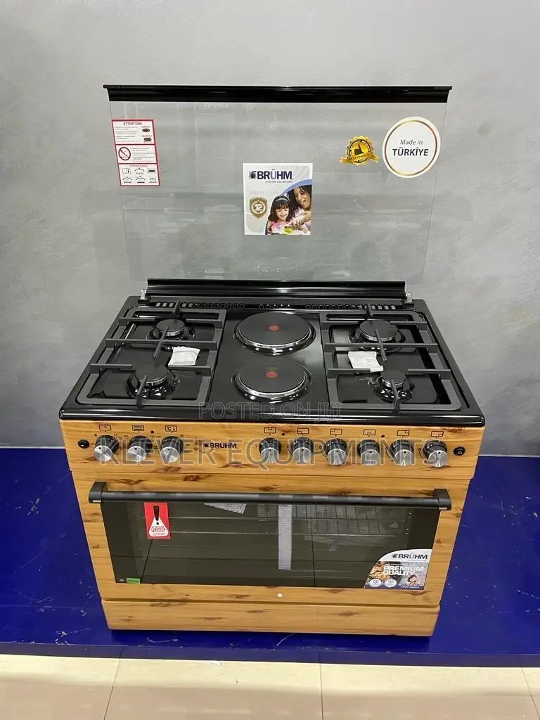Bruhm Free Standing Gas Cooker 90x60 Wooden Finish