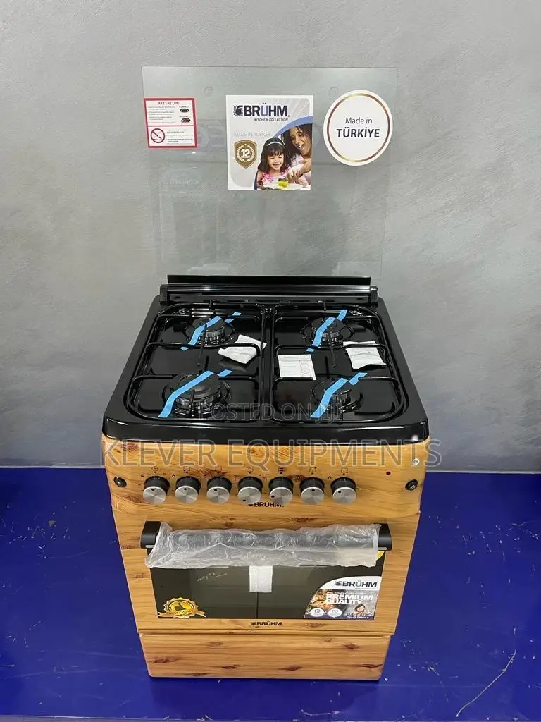 Bruhm Free Standing Gas Cooker 60x60 Wooden Finish