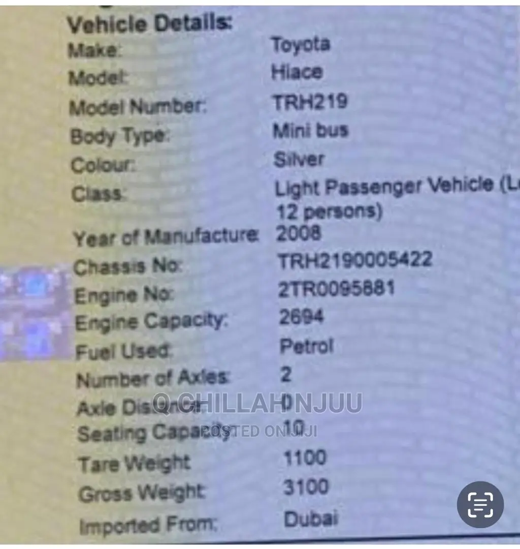 Toyota HiAce 2008 Silver