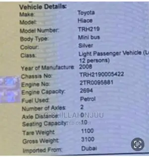 Toyota HiAce 2008 Silver