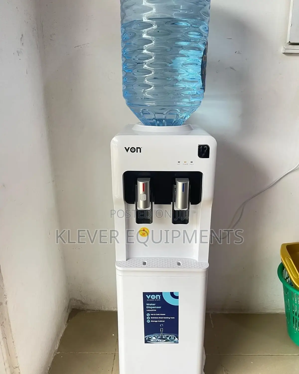 Von VADA2311W Water Dispenser Compressor Cooling - White