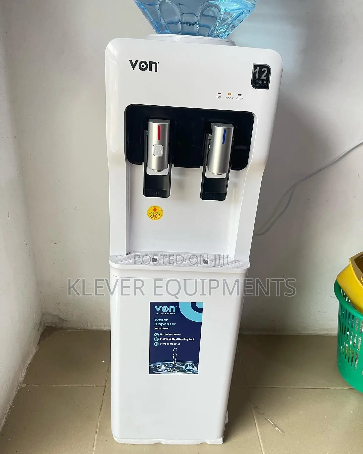 Von VADA2311W Water Dispenser Compressor Cooling - White