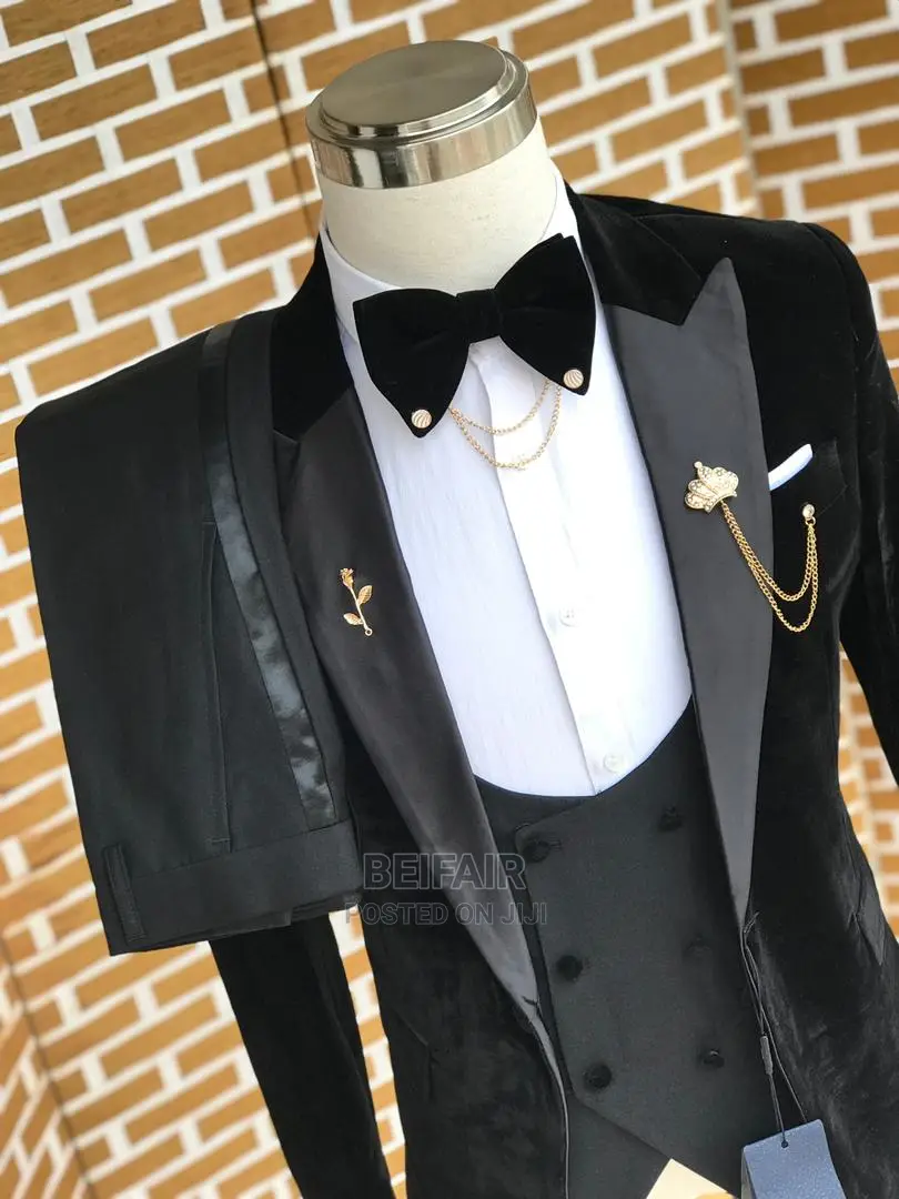Black Velvet Men's Suits | Suti Za Kiume