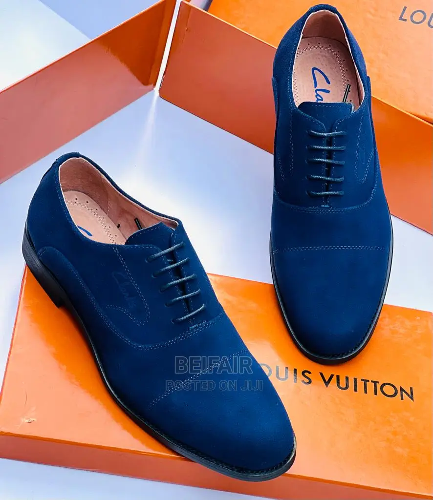 Original Clarks Men's Blue Shoes | Buti Za Kiume | Leather