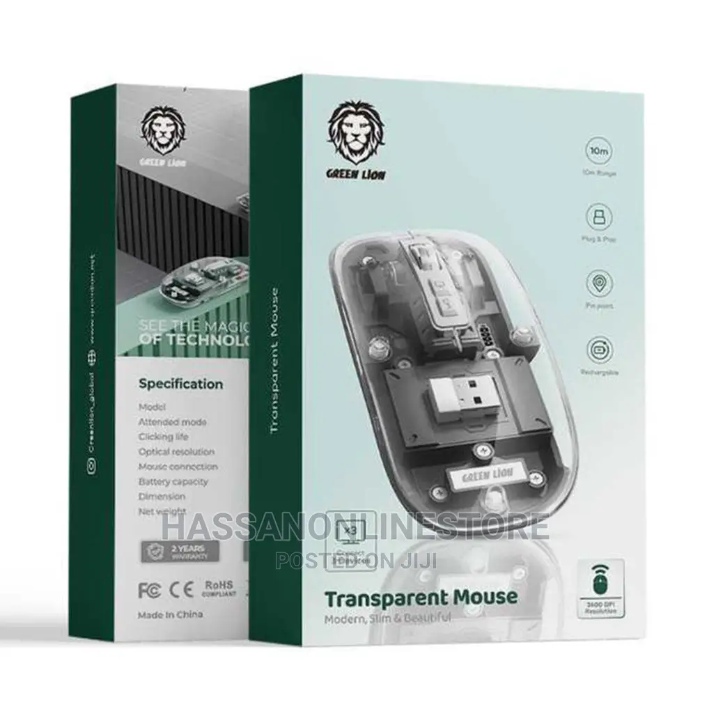 Greenlion Transparent Mouse 2400dpi 400mah