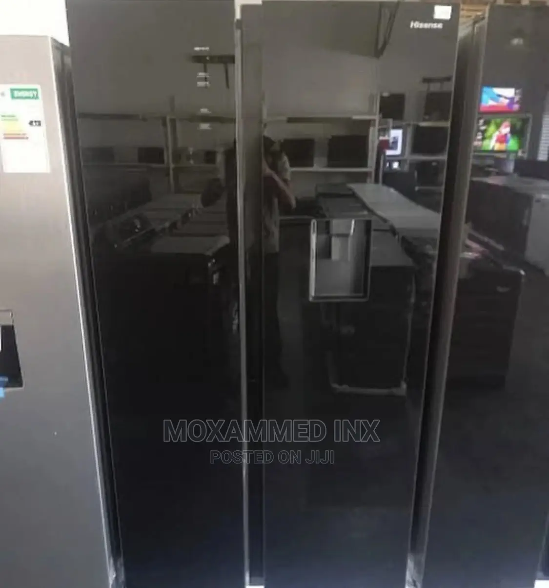Hisense H670smib-Wdbside by Side Fridge 514L Black Glass