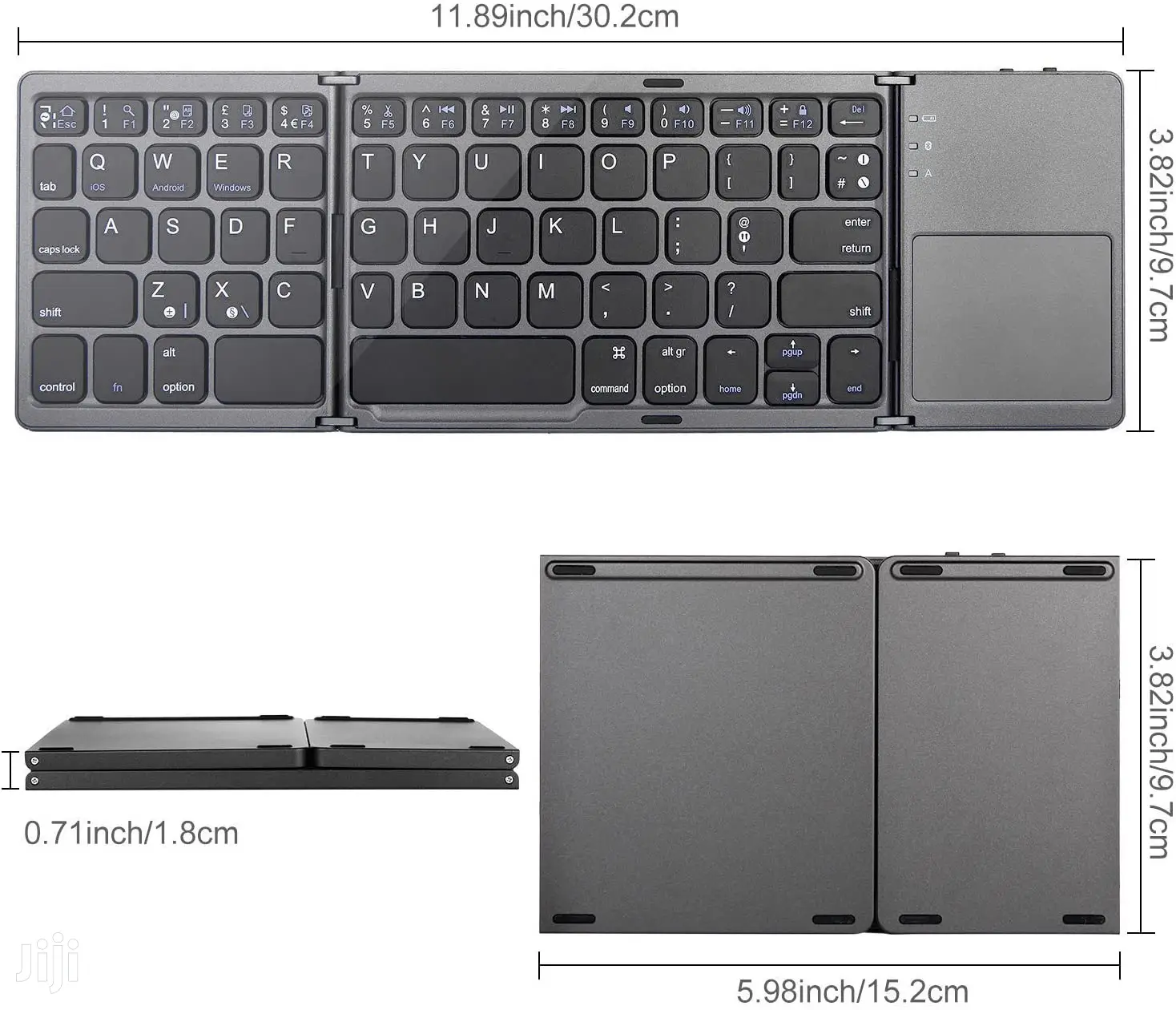Foldable Bluetooth Keyboard With Touchpad - B033