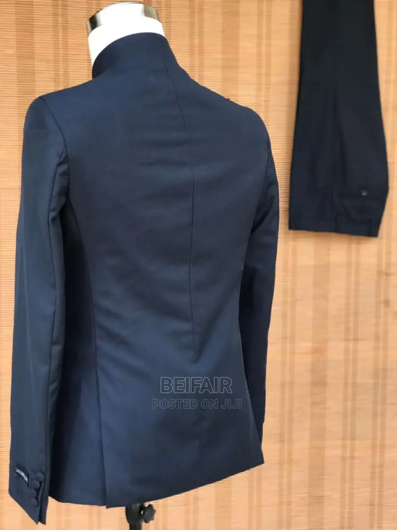 Black | Blue Kaunda Suti | Men's Suit | Suti Za Kiume