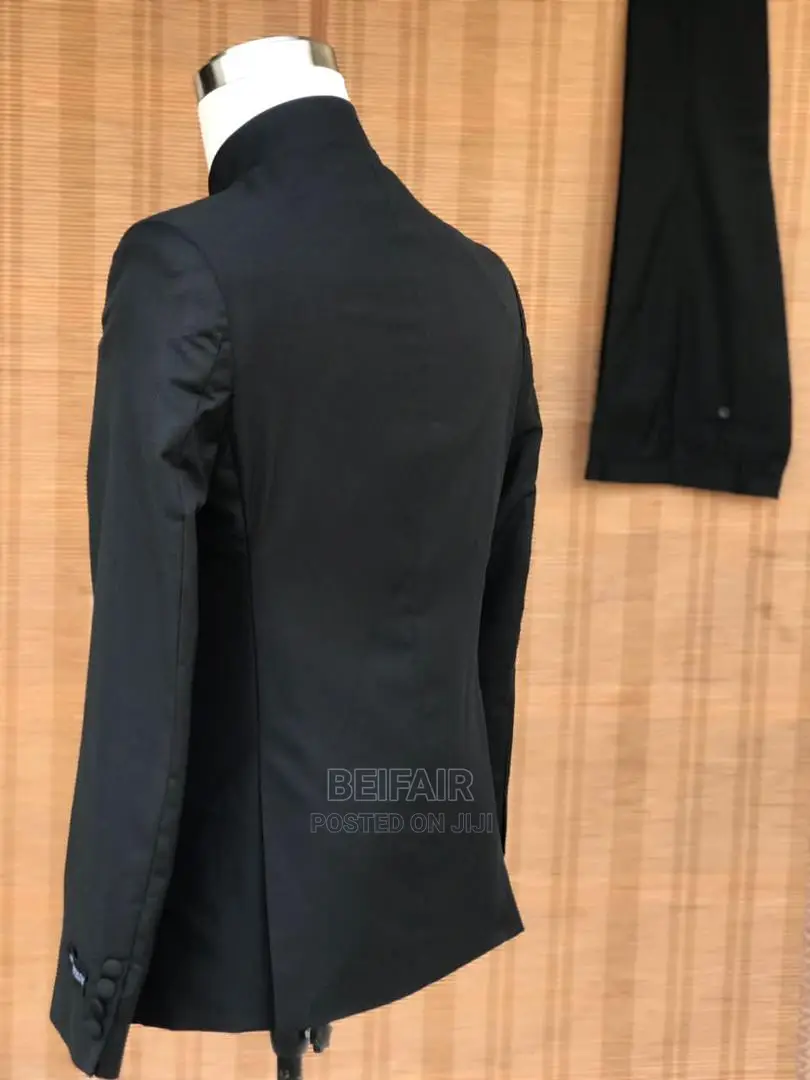 Black | Blue Kaunda Suti | Men's Suit | Suti Za Kiume