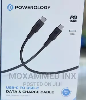 Powerology Usb C To Usb C Data Charger Cable