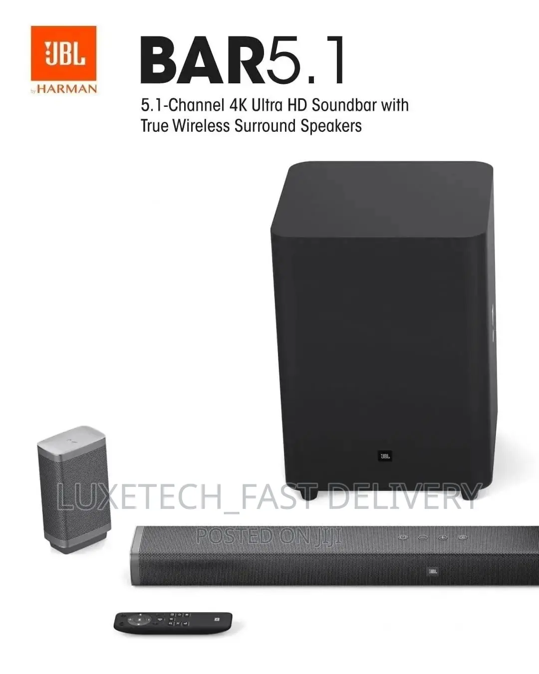 JBL Sound Bar 5.1 With Cinematic 3D Sound (510watts) in Ilala Audio