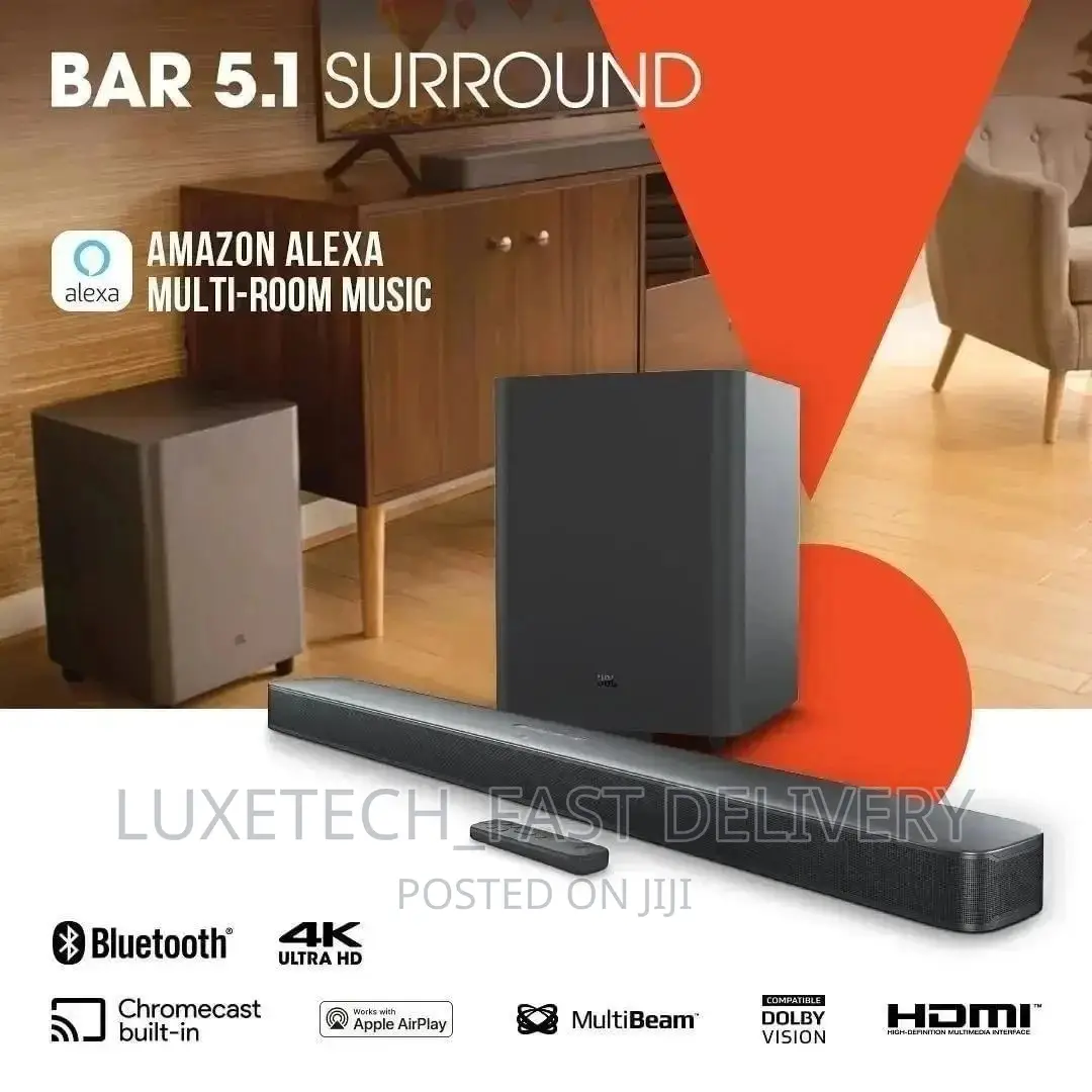 JBL Sound Bar 5.1 With Cinematic 3D Sound (510watts) in Ilala Audio