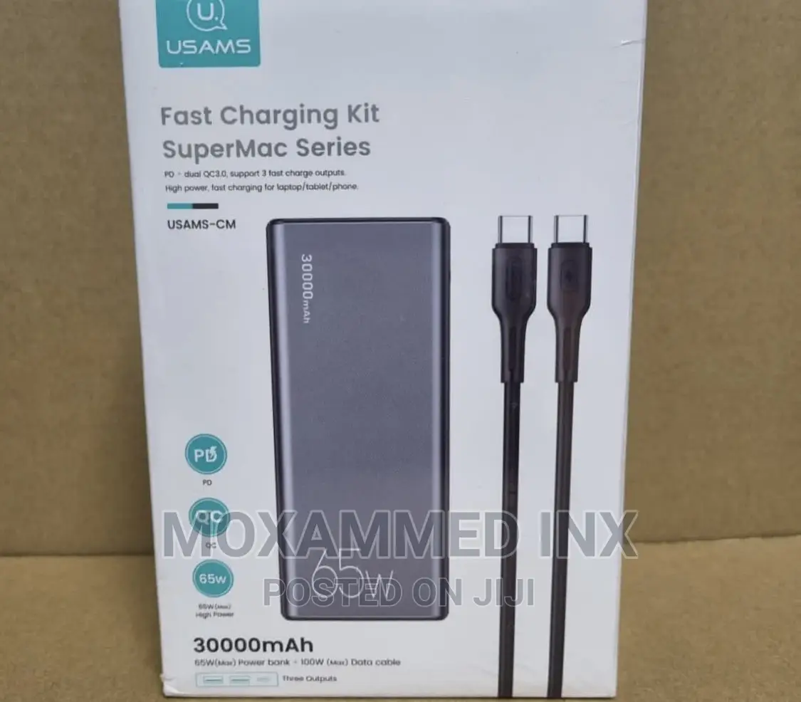 USAMS Model US-CD165 65w Powerbank 30,000mah With 100w C2c