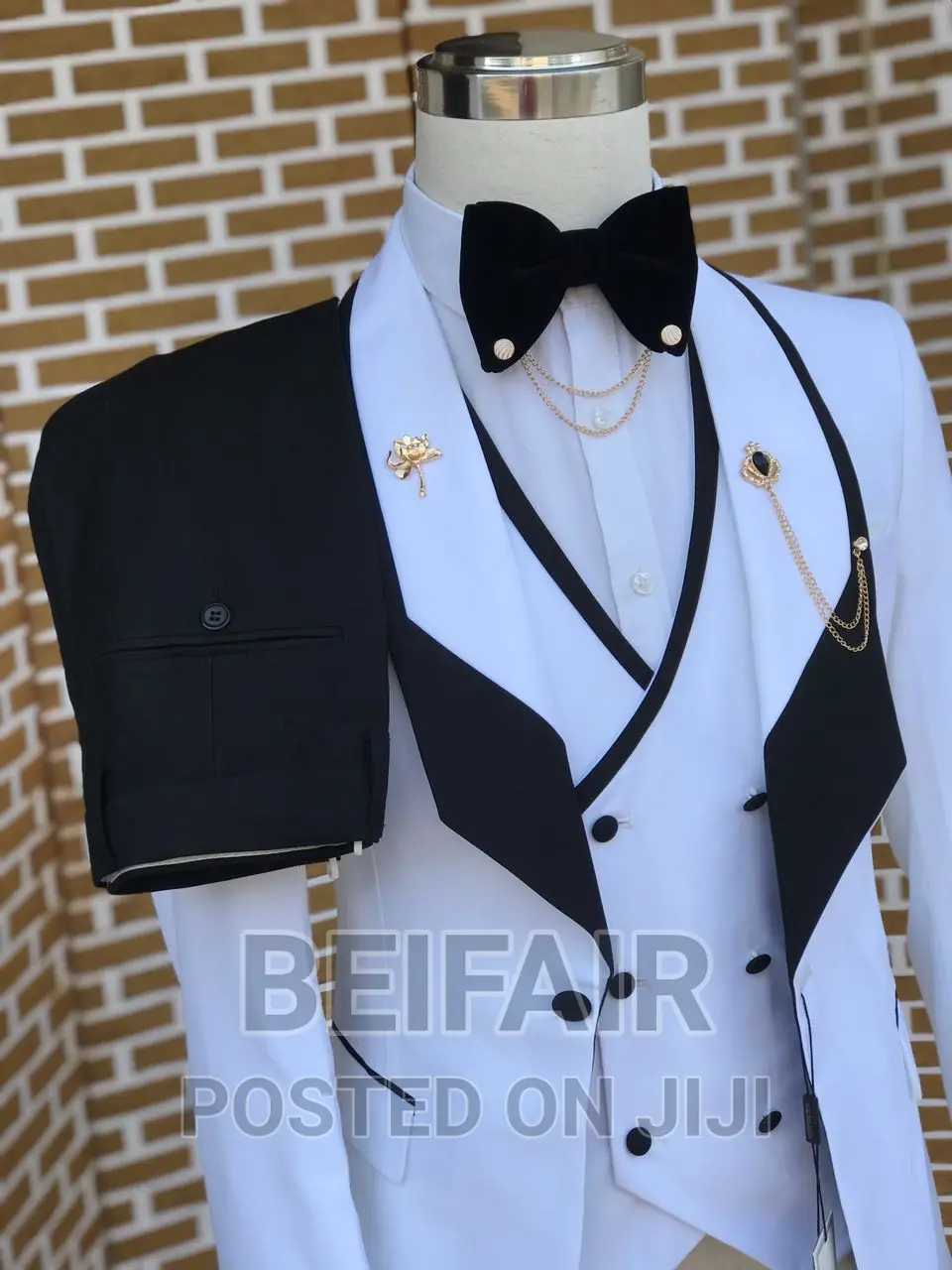 Suti Za Kiume | Men's Suits | White and Black Mixture