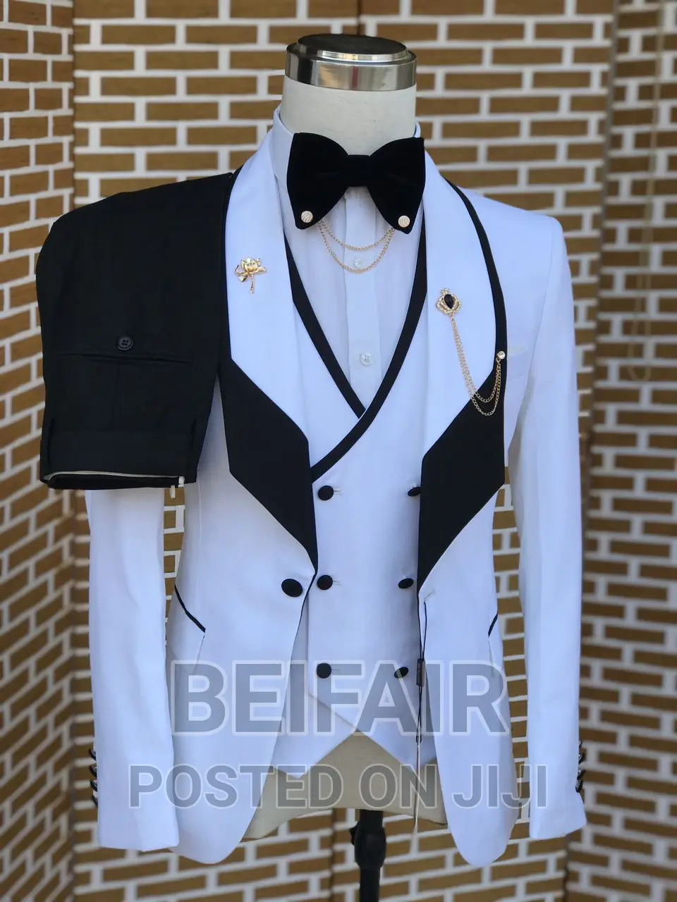 Suti Za Kiume | Men's Suits | White and Black Mixture